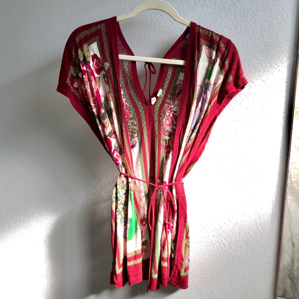 Anthropologie Moth Cotton Knit Poncho/Cardigan S/M